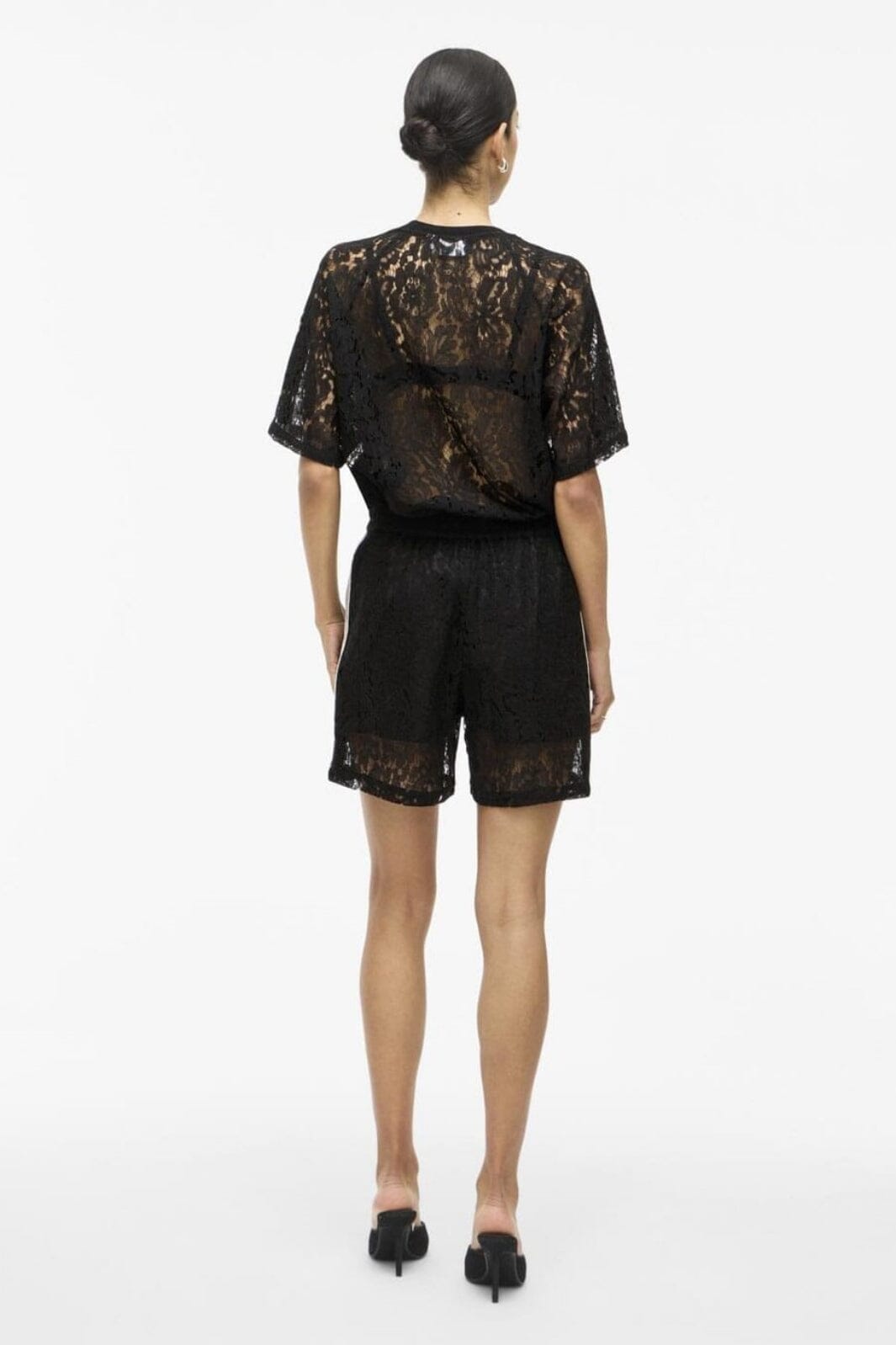 Vila - Violine 2/4 Lace T-Shirt /Ln - 4981492 Black