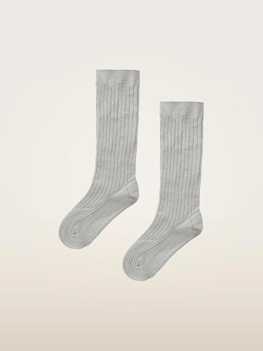 Wolford - Shimmer Rib Knee-highs34427 - 8283 Buttercream/silver Strømper 