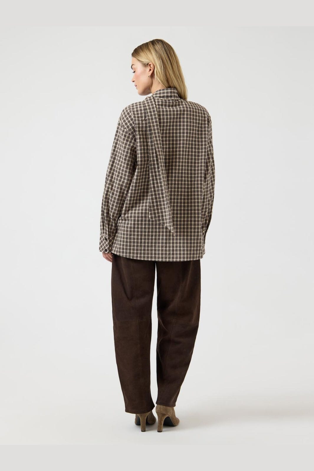 YAS - Yascarlina Ls Long Shirt - 5108963 Chocolate Brown W. Checks