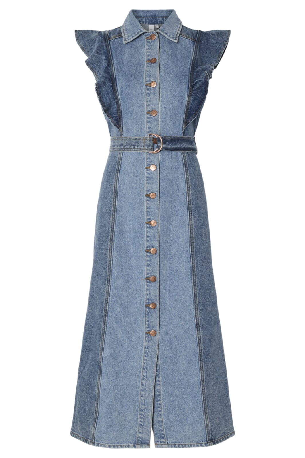 Y.A.S - Yascawi Sl Denim Long Dress - 4760539 Medium Blue Denim Light Blue Denim Blocking Kjoler 