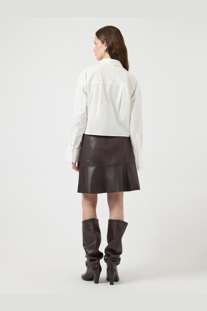 YAS - Yascolly Naplon Leather Skirt - 5091002 Chocolate Brown