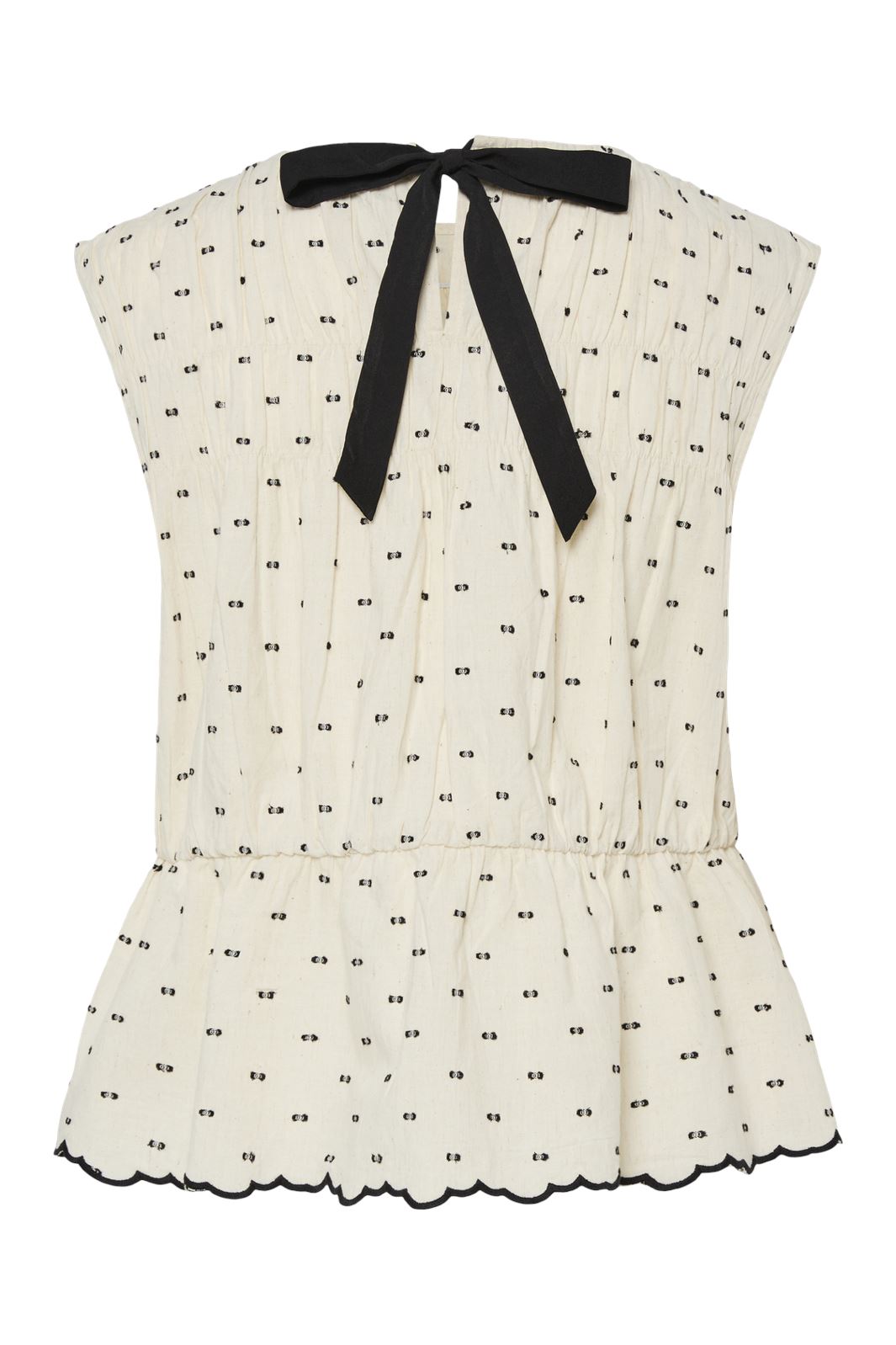 Y.A.S - Yasdobby Sl Top - 4693119 Gardenia Black Dobby Dots