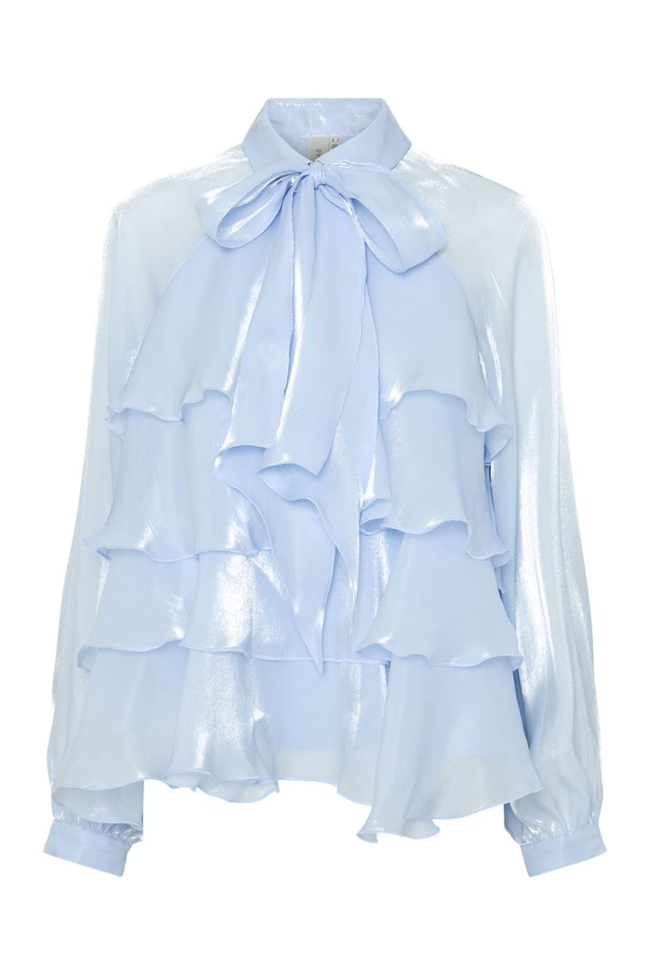 Ennakkotilaus - Y.A.S - Yaseloise Ls Shiny Top - 4673891 Vista Blue