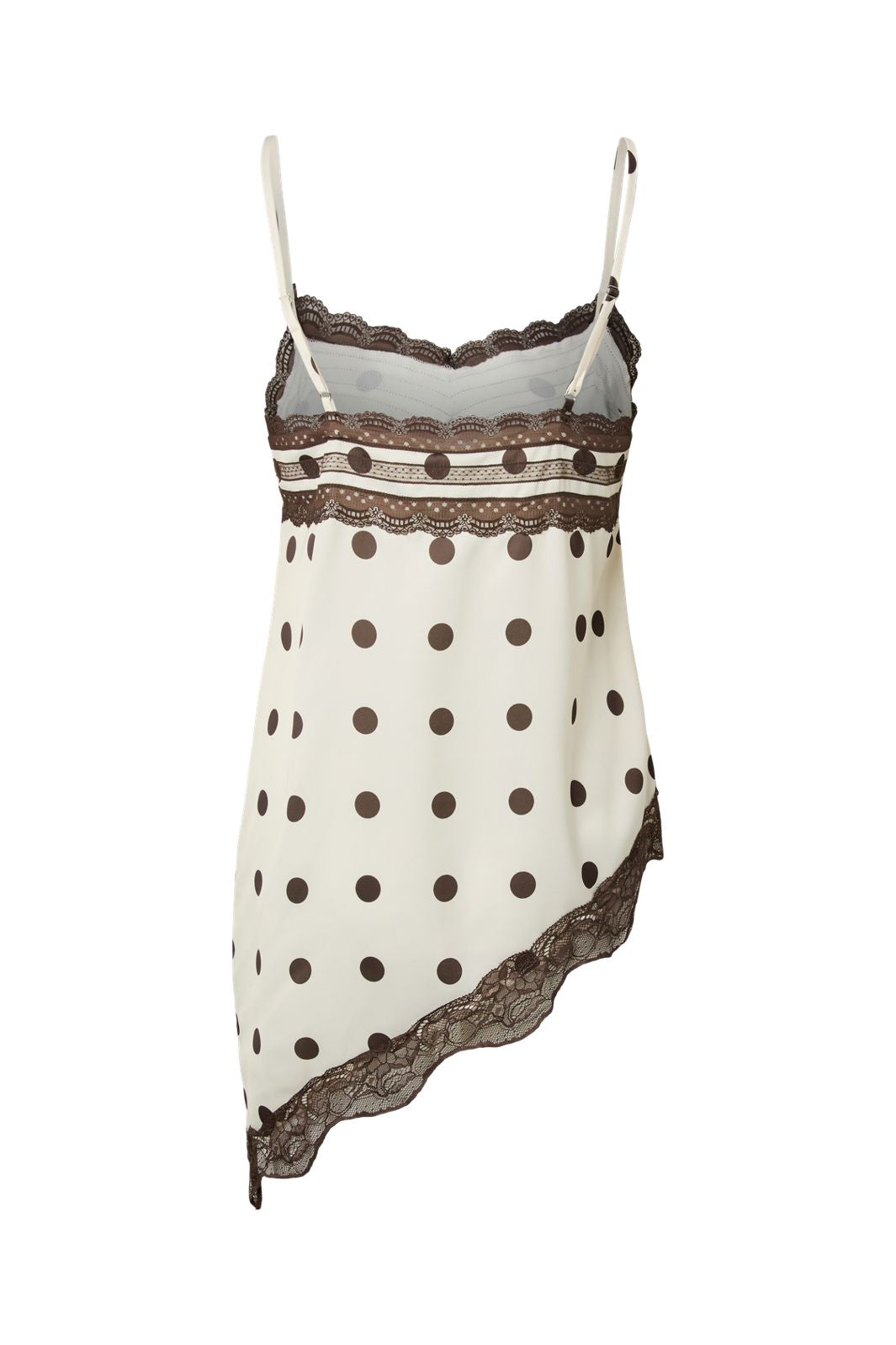 YAS - Yaseveline Lace Strap Top - 5116651 Pristine W. Brown Dots