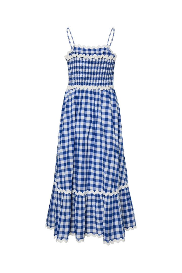 Ennakkotilaus - Y.A.S - Yaslura Strap Long Dress - 4923296 Star White Blue Checks