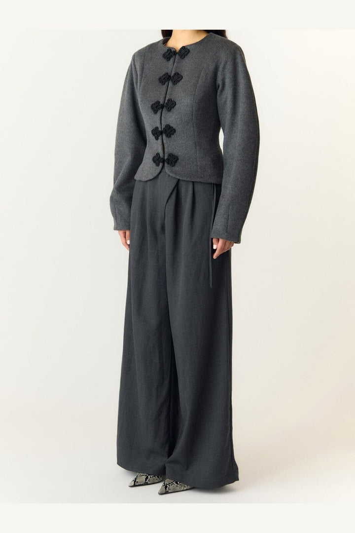 YAS - Yasnapo Ls Wool Jacket Story - 5184802 Dark Grey Melange