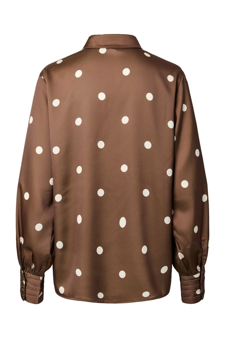 YAS - Yaspella Ls Shirt - 5084722 Pinecone Ecru Dots
