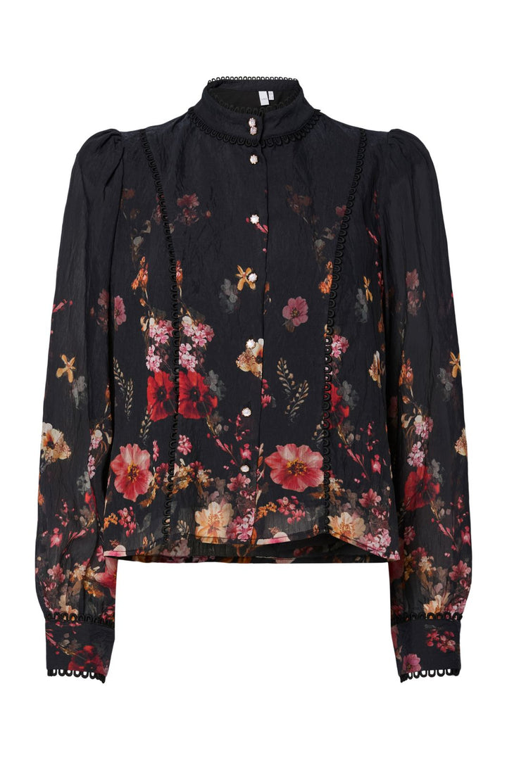 YAS - Yasromantica Ls Shirt - 4850512 Black Romantica Aop