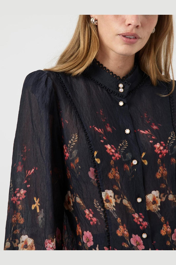 YAS - Yasromantica Ls Shirt - 4850512 Black Romantica Aop