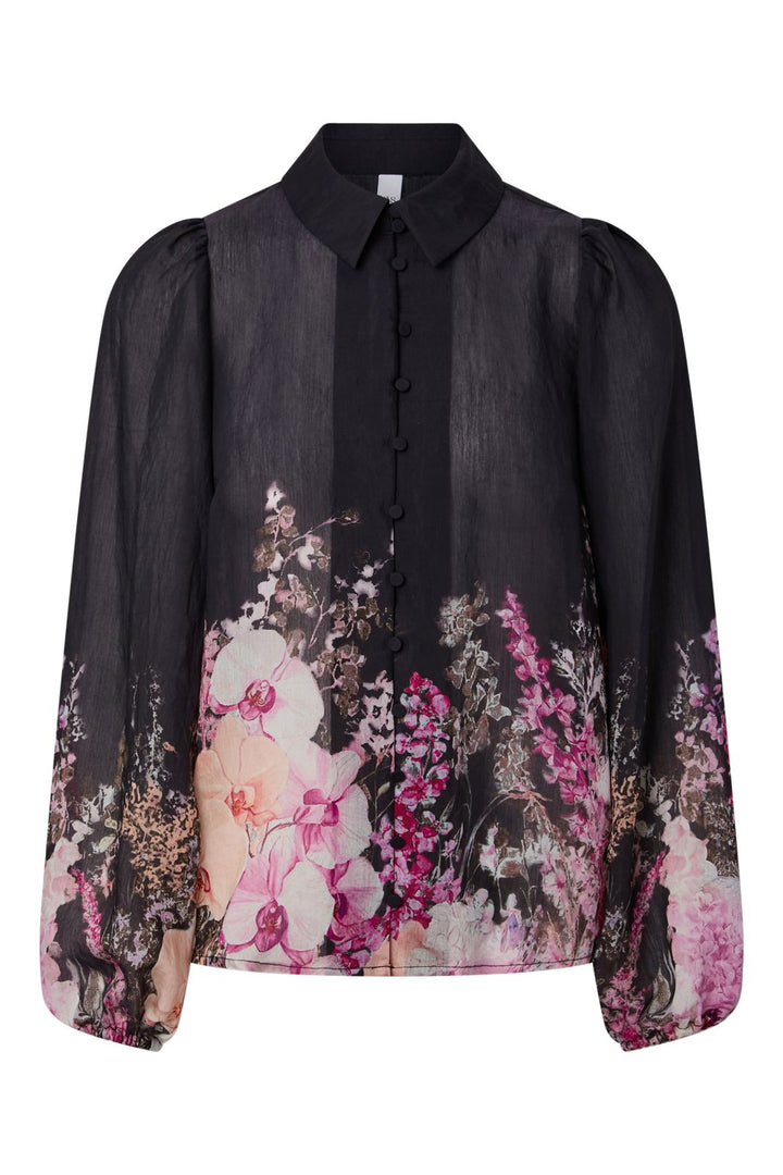 YAS - Yasromantica Ls Shirt - 5102363 Black Romantica Print