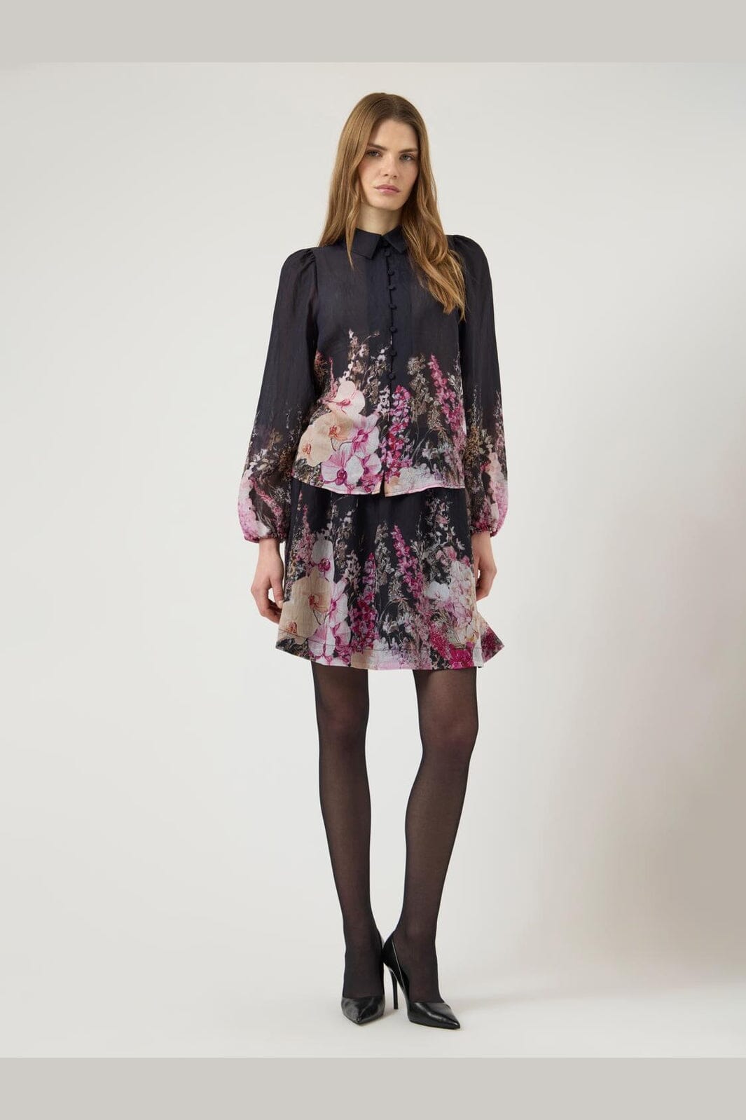 YAS - Yasromantica Ls Shirt - 5102363 Black Romantica Print