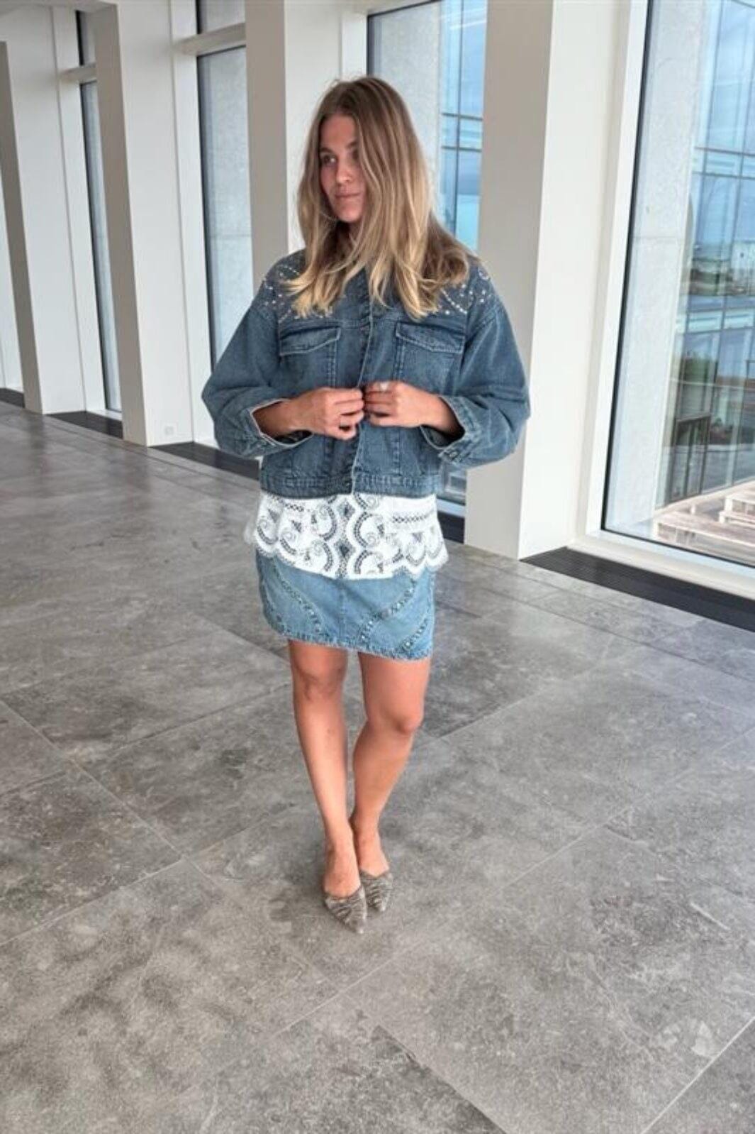 YAS - Yasvision Ls Denim Emb Jacket Fest - 5059154 Light Blue Denim Jakker 