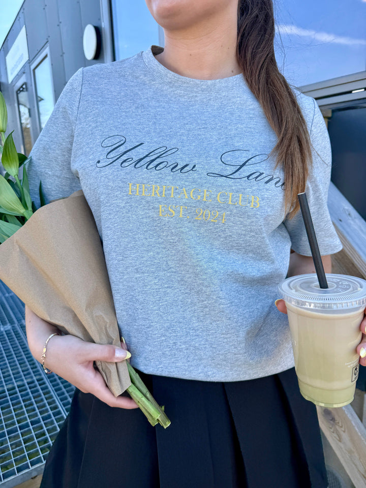 Yellow Lane - Varsity Tee 165589 - 133 - Grey Melange T-shirts 