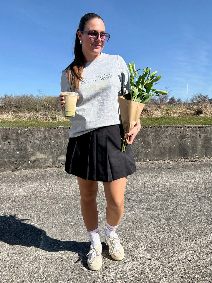 Yellow Lane - Varsity Tee 165589 - 133 - Grey Melange T-shirts 